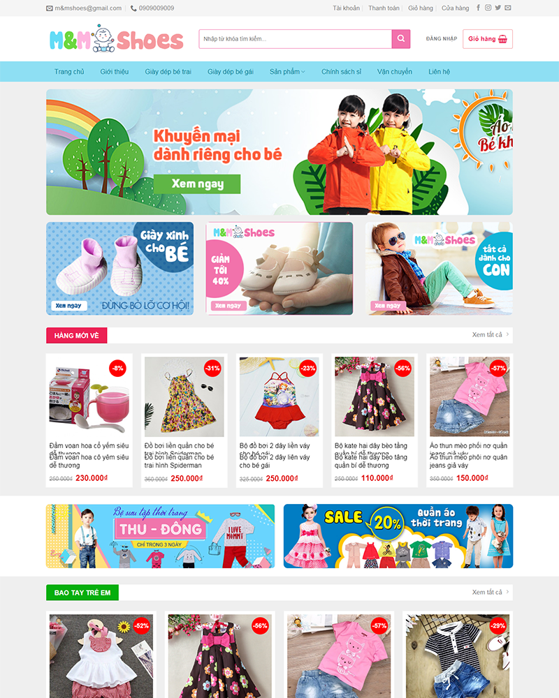 MẪU WEBSITE BÁN ĐỒ TRẺ EM (BABY SHOP)